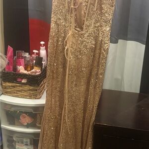 Elegant Gold Sequin Gown